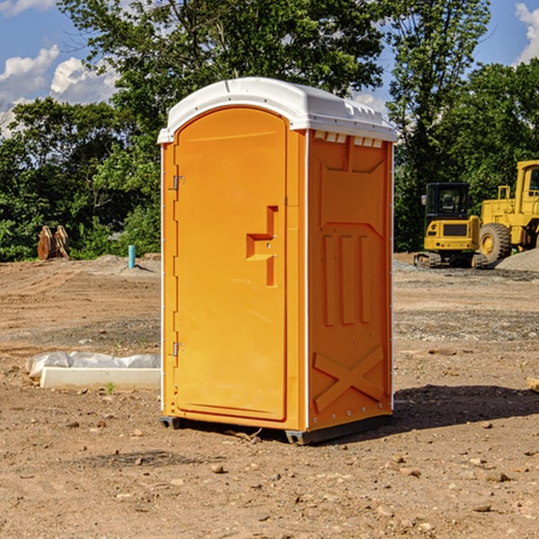 how often are the portable restrooms cleaned and serviced during a rental period in Caribou